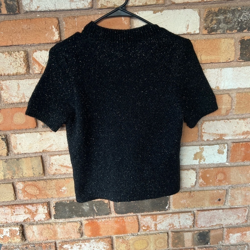 Sandro Paris Metallic Shimmer Steven knit crop top - Picture 9 of 10